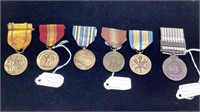 US WWII and Korean War era medal lot 6 total