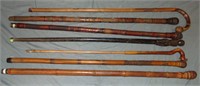 Japanese Cane Lot of Seven