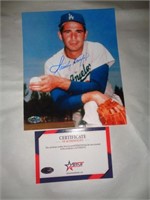 8x10 PHOTO W CERT - KOUFAX