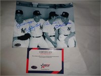 8x10 PHOTO W CERT - DIMAGGIO,FORD,MARTIN & MANTLE