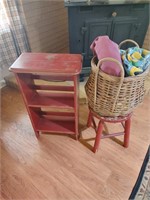 Shelf, Stool and Basket