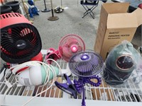 Personal Heater  and Humidifier ,2 clip on fans,