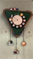 Vintage Billiards Pool ball Clock in Triangle Rack