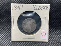 1841 SEATED HALF DIME