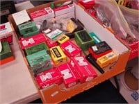 Box of reloading tools and component: