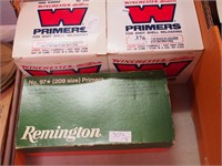 Three boxes of shotgun shell primers for