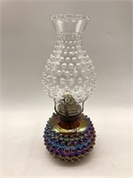 Imperial Glass Hobnail Carnival Glass Oil Lamp