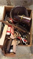 Box of tools,brush,pan