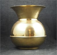 Vtg Large 9 1/2" Polished Brass Spittoon Cuspidor