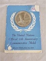Sterling Silver United Nations Commemorative Medal