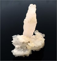 Pink Stilbite Crystals on Chalcedony Stalactites C