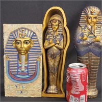 King Tut Sarcophagus with mummy figure and a