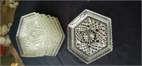 Group of 8 Wexford pattern glass plates approx 7