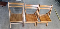 3 Vintage wooden card chairs
