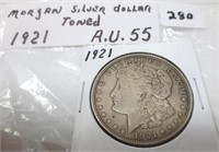 1921 Morgan silver dollar