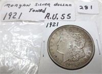 1921 Morgan silver dollar