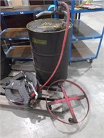 40 Gallon Drum, Cart, Fluid Dispenser & Reel