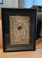 Silver 950 Byzantine Replica Virgin Mary Plaque