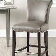 Seth Clay Leather 23.5-inch Counter Stool NEW BB5
