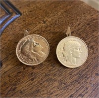French Gold Coin Cufflinks