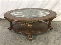Glass top coffee table 20 in x 34 in x 48 in