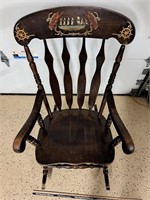 Vintage Wood Rocking Chair w Textured Image