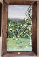 Forest Scene Painting in Large Barn Wood Frame