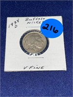 1938-D Buffalo Nickel V Fine