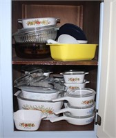 Contents of Entire Cabinet mostly Corningware
