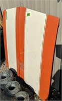 Orange White Striped 1969 Camaro Hood. Front Of