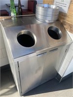 STAINLESS STEEL GARBAGE & RECYCLING BIN - 30" X