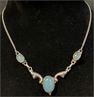 BEAUTIFUL STERLING SILVER & MOONSTONE NECKLACE