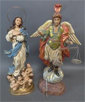 Two Santos Angel Statues