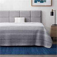 Upholstered Square Channeled Adj Height Headboard