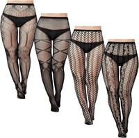 Fishnet Tights Plus Size 4-Pack