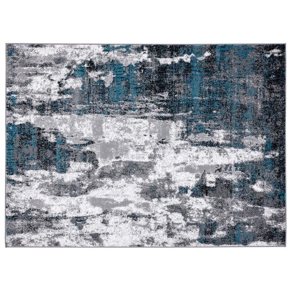 Victoria Turquoise 5x7 Abstract Area Rug 9084