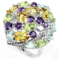 Natural Multi Gemstone Ring