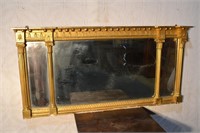 Parcel gilt framed three section mantel mirror