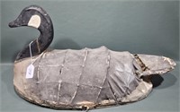 ANTIQUE CANVAS GOOSE DECOY BRANDED "J L "