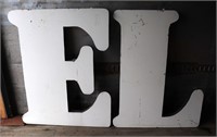 (2) Large Galvanized Sign Letters