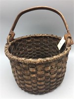Early basket with swing handle,  7 inches tall X