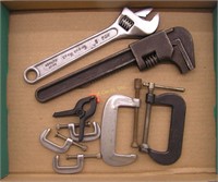 C-Clamp And Crescent Wrench Lot