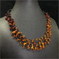 Amber Chip String Necklace
