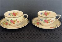 JOHNSON BROTHERS  PAREEK PAIR CUPS & SAUCERS