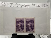 #774 STAMP BLOCK BOULDER DAM 1935 OG