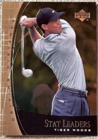 2001 Tiger Woods Stat Leaders Golf Card