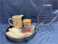 Stainless steel tray -pitcher-round tablecloth-etc