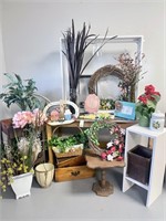 Huge Lot with Florals, Side Table & More