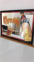 Large Kahlua mirrored sign.  28x20