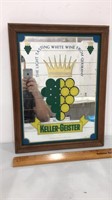 Keller geister German wine mirrored sign. 17x13